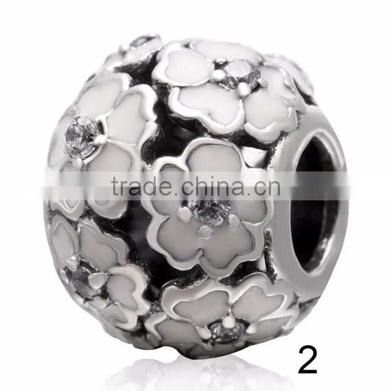 925 Sterling Silver European Bead Charm Enamel DIY Jewelry photo-2