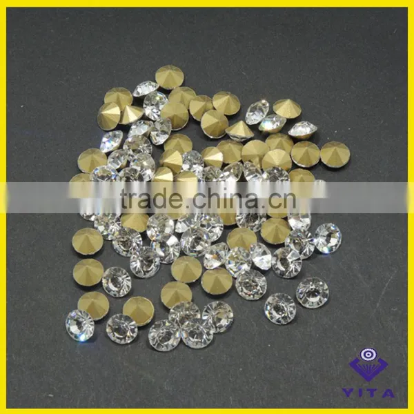 Big Size White Machine Cut Glass Chaton Crystal Point Back Rhinestone for Jewelry photo-5