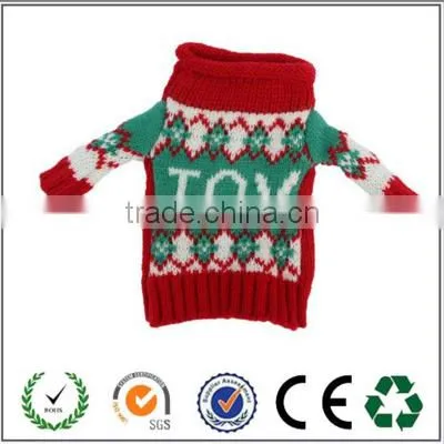 2016 Christmas Decoration Knitting Sweater Shaped Wine Bottle Cover