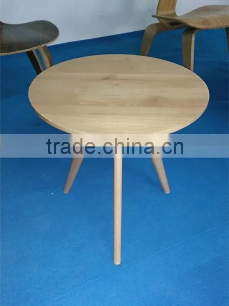 Ash Wood End Table Round Tea Table, Modern Design Furniture Solid Wood Natural