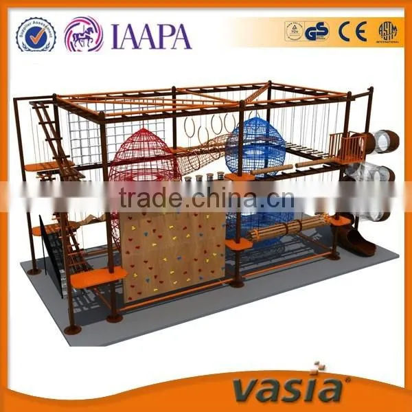 Kids Indoor High Adventure Play Equipment Indoor Obstcle Rope Coures With Climbing Wall photo-3