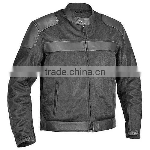 Men Leather & Textile Combo Jacket 8100