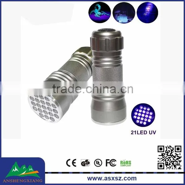 Mini UV Led Torch 21 UV Lamps 395NM Blacklight Led Flashlight for Glow Stone Exicting,Money Detector