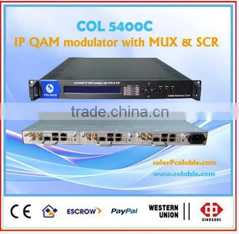 COL5400C ip to analog modulator, cable tv modulator with ip input