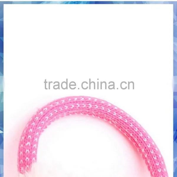Pink Hear Knitted Girls Winter Earmuffs With Fluffy Lining photo-3