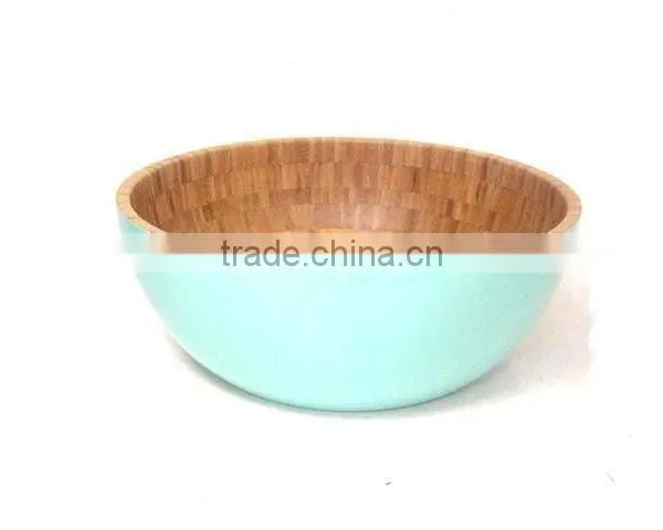 Decorative Tiffany Blue Bamboo Salad Bowl