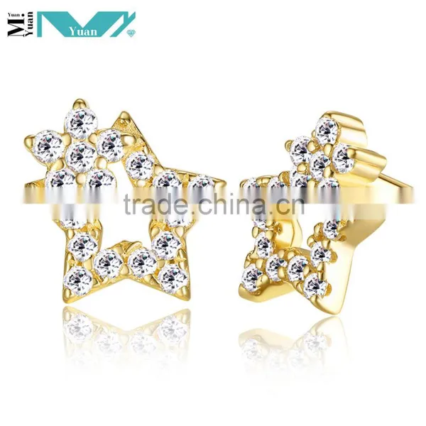 925 Sterling Silver Jewellery Shiny Star Earrings photo-3
