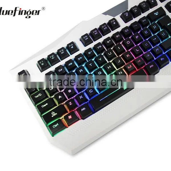 USB White Rainbow LED Illuminated Backlit Gaming Keyboard photo-3