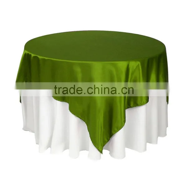 Square 145*145CM Round Satin Table Overlay For Wedding Banquet photo-2