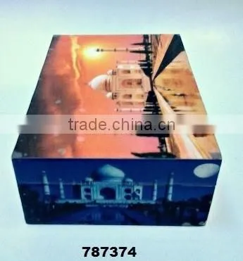 Wooden Box Painted Taj Mahal Design photo-2