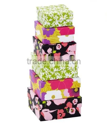 Customized Printing Paper Gift Box With Ribbon Bow