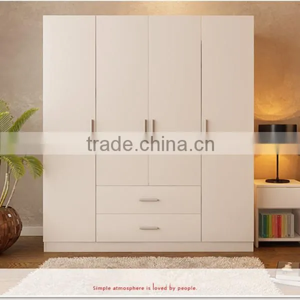 Modern Four Door and Two Drawer Bedroom Wardrobe Designs