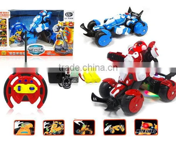 Good Selling! R/C Car,China Children Toy Strong Stability Plastic Toy R/c Deformation Robot Stunt Sports Car With Ligth photo-3