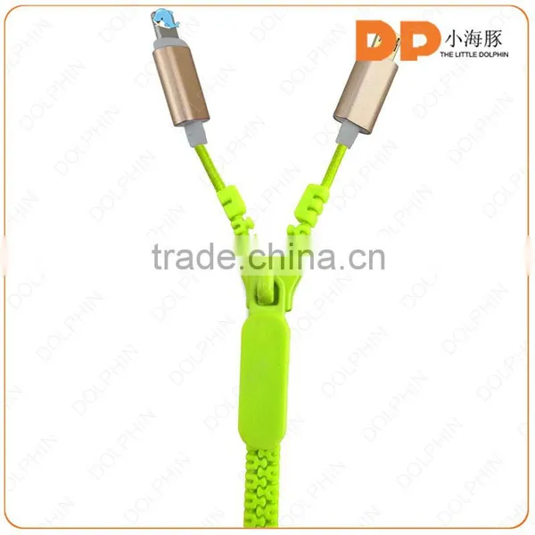 New 2016 Colorful 2 in 1 Zipper Usb Cable Sync Data Cable for Smart Phones photo-5