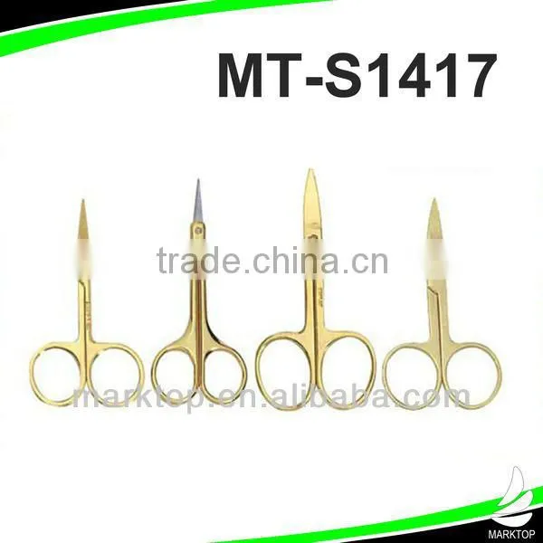 Good quality gold plated cosmetic scissors