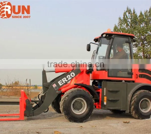 EVERUN Brand 2 Ton Small Front End Type Wheel Loader With Wooden Forks photo-3
