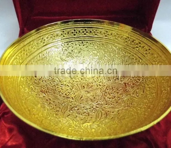 Promotional Gift, Corporate Gift, New Year Gift Beautiful Gold Plated Brass Bowl photo-3