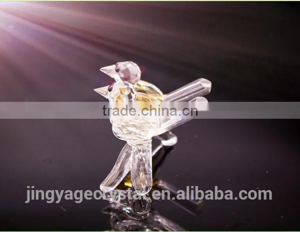 Wholesale Double Crystal Birds With a Trunk as Customized Crystal Gifts/crystal Wedding Table Gift for Guests photo-3
