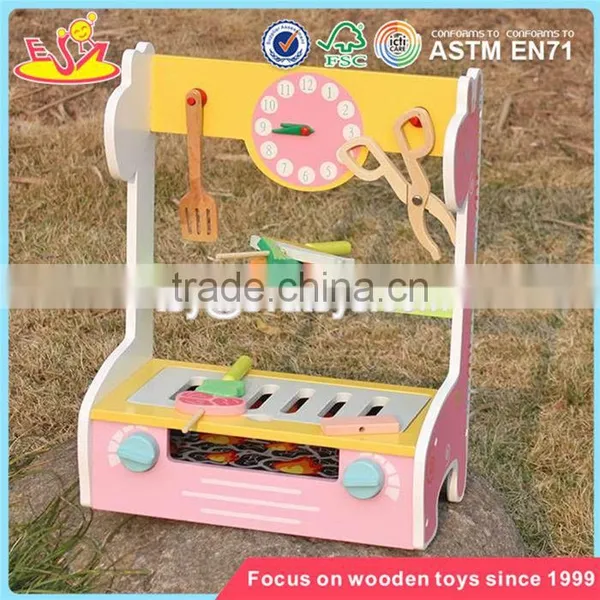 Wholesale Preschool Kids Play Barbecue Wooden Toy Bbq Set New Design Girls Wooden Toy Bbq Set W10C302 photo-4