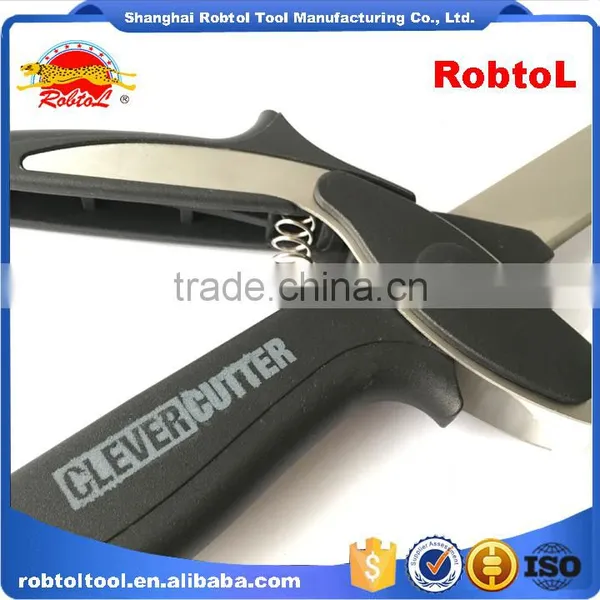2 in 1 Kitchen Clever Scissors Shears Multi Function Clever Cutter Food Choppers Smart Knife Board Vegetable Slicer photo-6