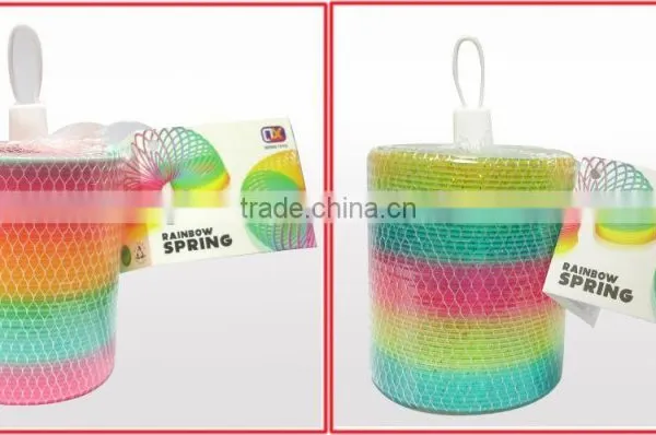 Hot Plastic Magic Rainbow Coil Spring 8.7 *9 cm Big Size Slinky Colorful Novelties Educational Toy photo-2