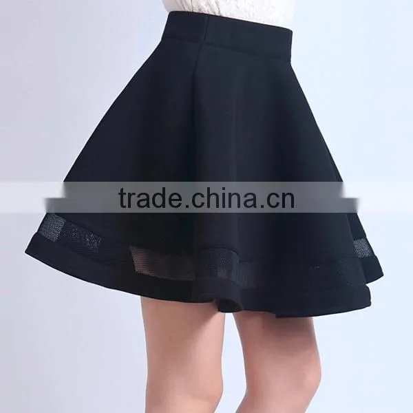 Customize Garment Manufacturer A-line Mini Black Sexy Girls Cute Short Skirt With Organze photo-4