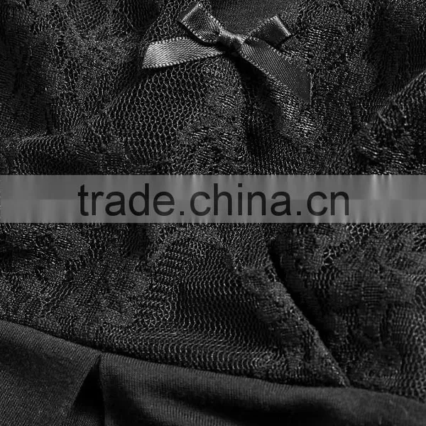 Black Lace Slip Maternity Sleepwear photo-4