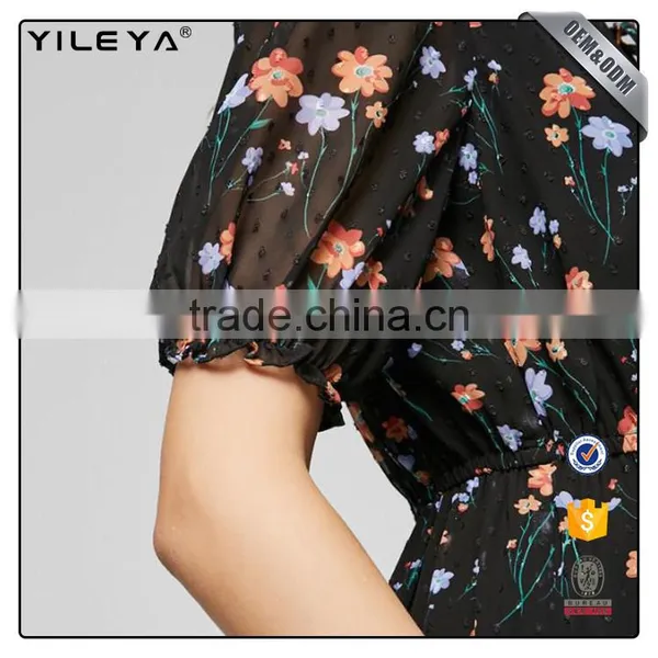 Custom Factory Service Modern Style Casual Women's Summer Long Chiffon Floral Maxi Dresses 2017 photo-3