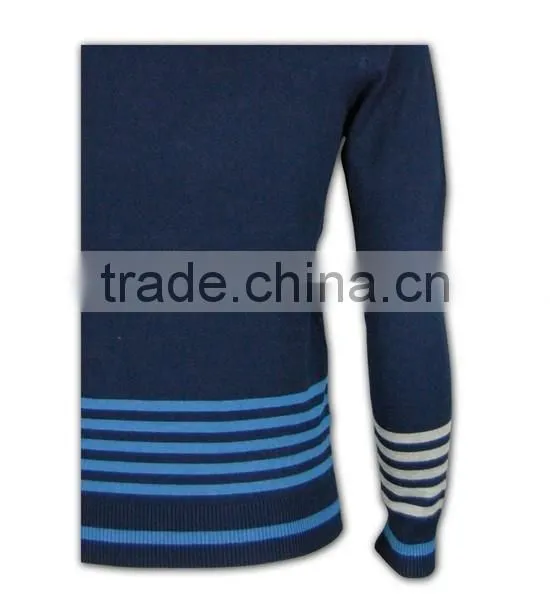 ISO9001/BSCI Manufature Popular Navy Blue Fitted Pullover Cardigan Sweater photo-6