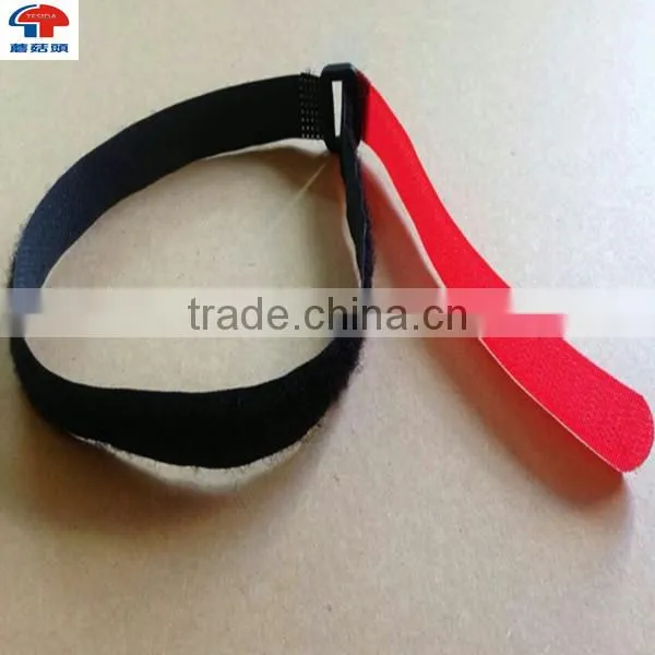 Red and Black Adjustable Hook and Loop Fastener Tape With Buckle photo-3
