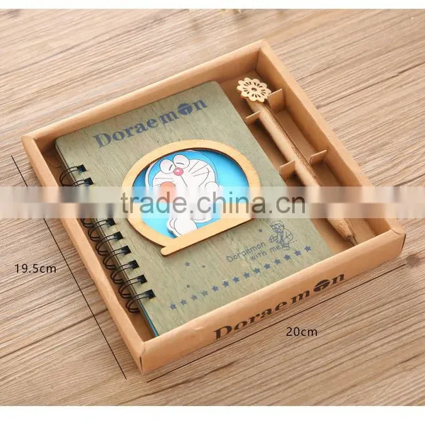 New Style Cute Design Doraemon Cartoon Wooden Anime Paper Notebook photo-2