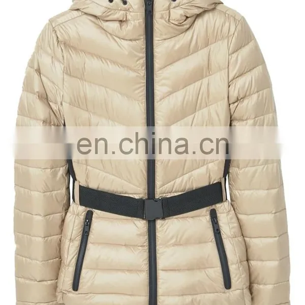 Chinese Manufacturer 100% Polyester Shell Slim Quilted Down Jacket photo-5