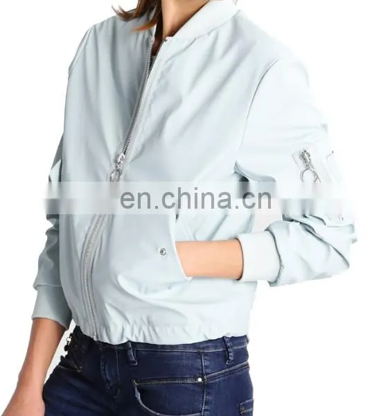 Hot Selling OEM Women Satin MA 1 Satin Bomber Jacket photo-2