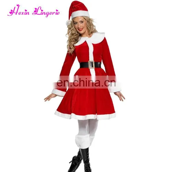 Prefect Quality Velvet Flirty Csplay Costume Sexy Christmas Santa Claus Dress photo-2