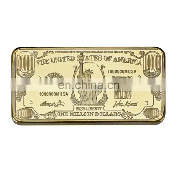 WR One Million 24k Bill Note Gold Bar Quality 999.9 Gold Banknote Metal Bars With Plastic Case for Souvenir Gifts photo-4