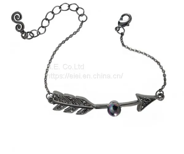 Charms Bracelet Footprints Stainless Steel Chain Bracelet Weeding Jewelry photo-2