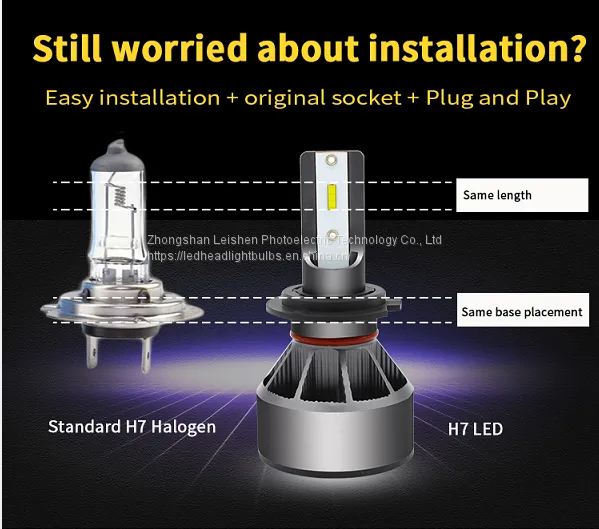 9007 HB5 6000LM CSP LED Headlight Conversion Kit, Hi/Lo Beam Headlamp, Dual Beam Head Light, Halogen Head Light Replacement, 6500K Xenon White, 1 Pair- 1 Year Warranty photo-3