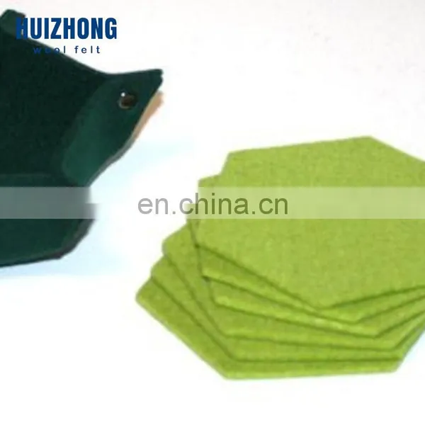 Hexagon Geometric Mouse Pad Mat Cute Modern Mousepad Wool Felt Coworker Gift photo-7