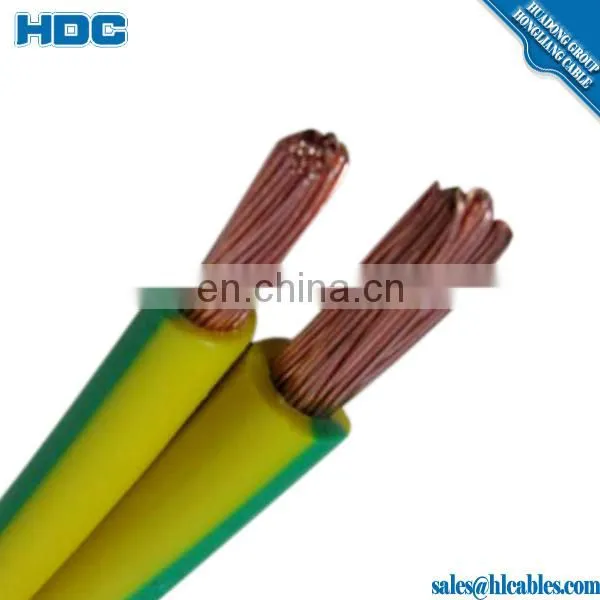 Copper Core Earthing Cable PVC Insulation 50mm2 Yellow Green Grounding Cable photo-3