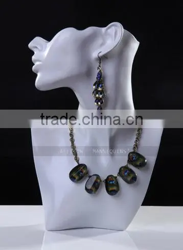 Fiberglass Woman Mannequin Head,Female Abstract Head Mannequin,Cheap White Head,Dispaly Jewelry/ Hat /scarf Head Mannequin H1080 photo-4