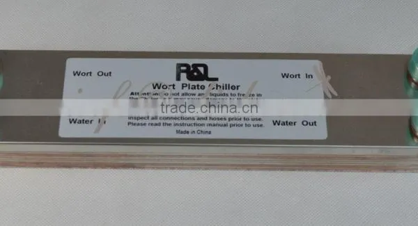 Stainless Plate Wort Chiller - 10 Plates Brewing Chiller, 1/2"male NPT X 3/4" Male Garden Hose Thread