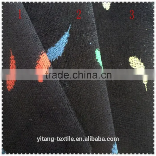 Feather Printed Spandex Corduroy Fabric photo-5