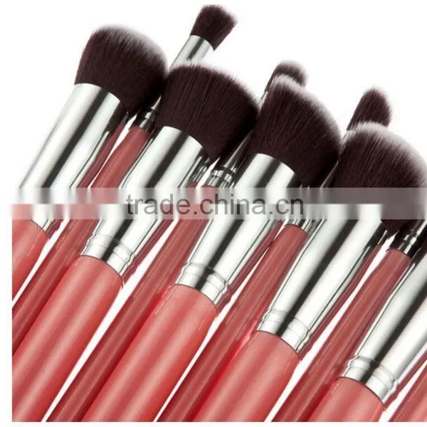 2016 10PCS Professional Custom Logo Pink Makeup Brushes Set photo-4