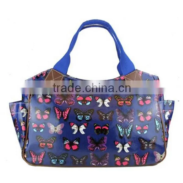 Custom Owl Pattern Oilcloth Tote Bags Lady Shopper Bag Owl Printed Tote Bag photo-5