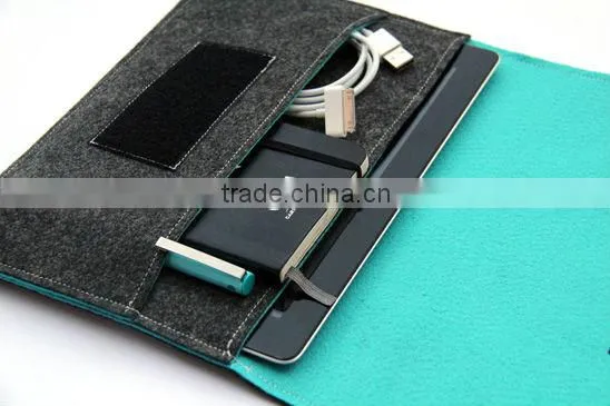 Online Wholesale Fashion Comfortale Healthy Blue 2.5 mm Wool Felt Case for 4ipad With Mini Notebook Earing Pen Holder in Side