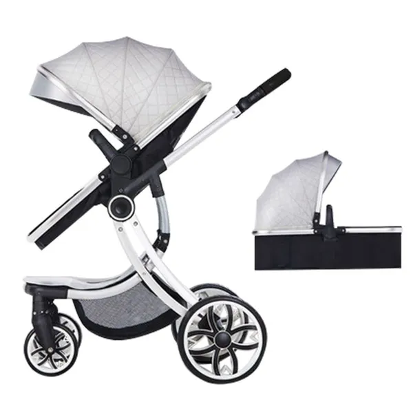 Ergonomic Eggshell Baby Stroller Luxury Aluminium Baby Trolley Two-way Push Carry Cot Baby Pram Can Sit And Sleep Egg Shell Baby Stroller photo-5