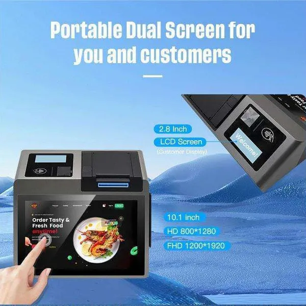Dual Display POS Cash Register, 3GB+16GB Upgradable to 4GB+32GB, 4G WiFi BT GPS POS With Optional Cash Drawer for Beauty Store photo-3