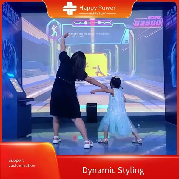 Indoor Dynamic Shape Adventure Simulator With Time - Traveling and Wall - Passing Interactive Projection, a Game and Entertainment Device for Parent - Child Clubs