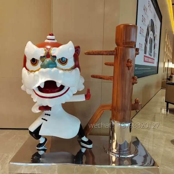 Fiberglass Cartoon Lion Statue, Custom Made Glass Fiber Art Decoration for Indoor Outdoor Decor