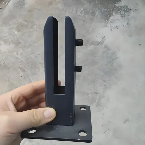 Duplex 2205 Glass Spigot Base Plate Bolt Down Round Shape Matte Black Powder Coated Saltwater Resistant photo-4